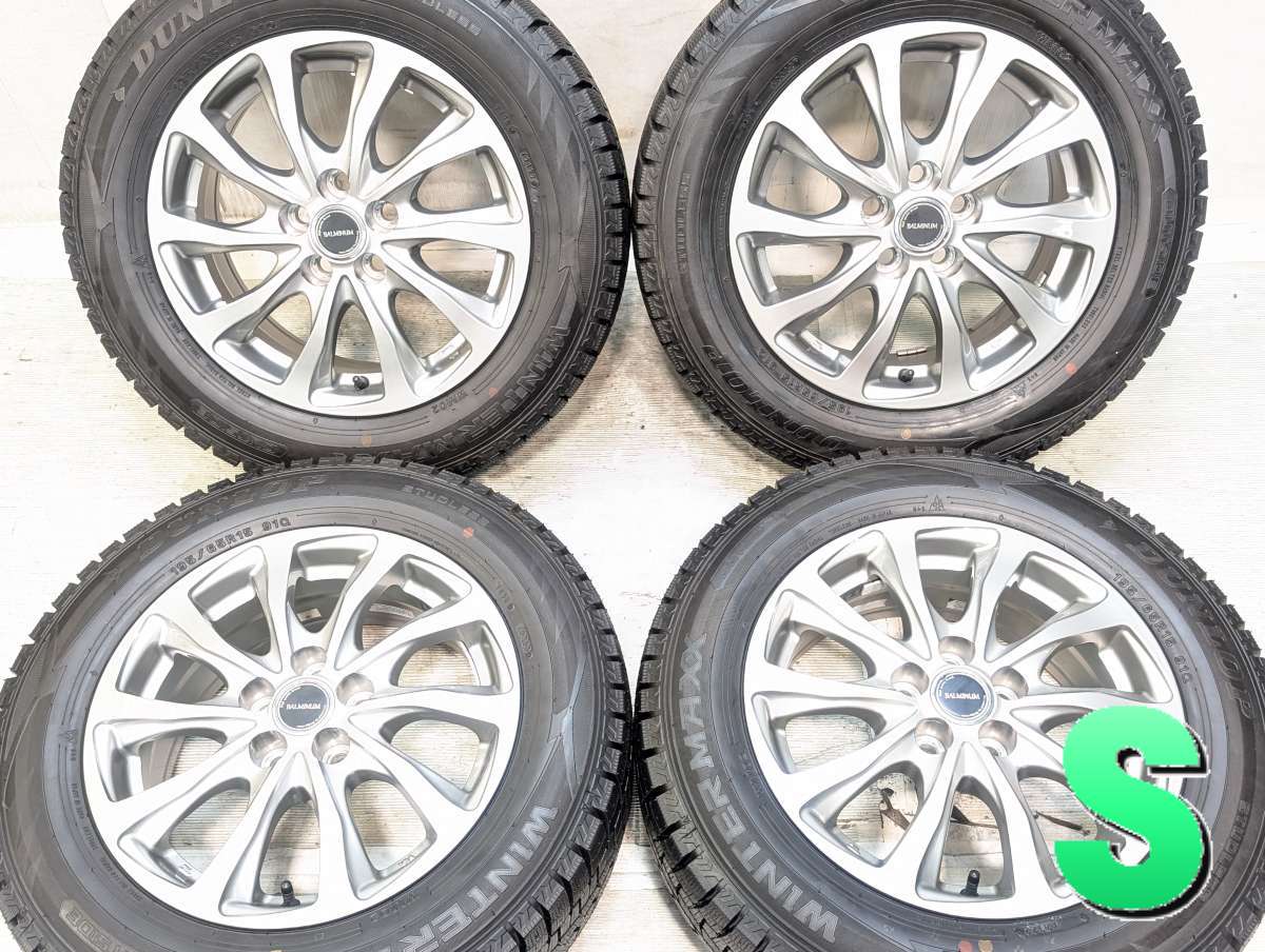 195/65R15 ダンロップ ウィンターマックス WM02 ブリヂストン BALMINUM 15x6.5 40 100-5穴 中古タイヤ スタッドレスタイヤ ホイールセット 4本セット｜タイヤ・ホイール　カンパニー 29,770円
