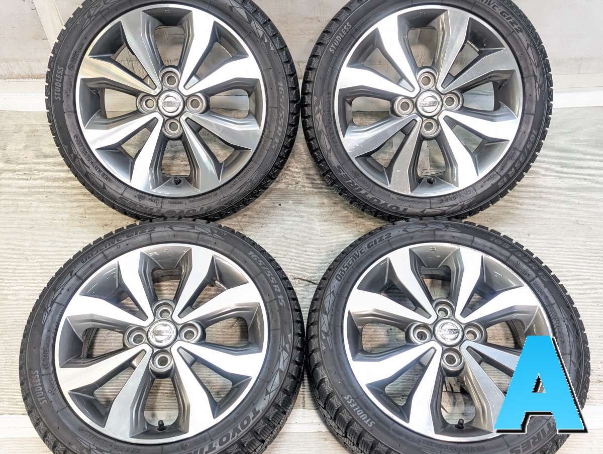 165/55R15 トーヨータイヤ オブザーブ GIZ2 日産純正 15x4.5 46 100-4穴 中古タイヤ スタッドレスタイヤ ホイールセット 4本セット｜タイヤ・ホイール　カンパニー