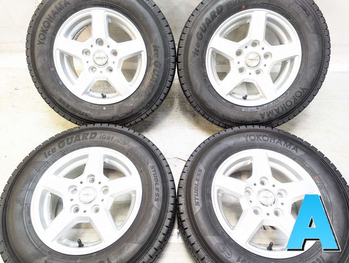 165/80R13 94/93N LT ヨコハマ アイスガード iG91 　 SIBILLA V78 13x5.0 45 114.3-5穴 中古タイヤ スタッドレスタイヤ ホイールセット 4本セット｜タイヤ・ホイール　カンパニー