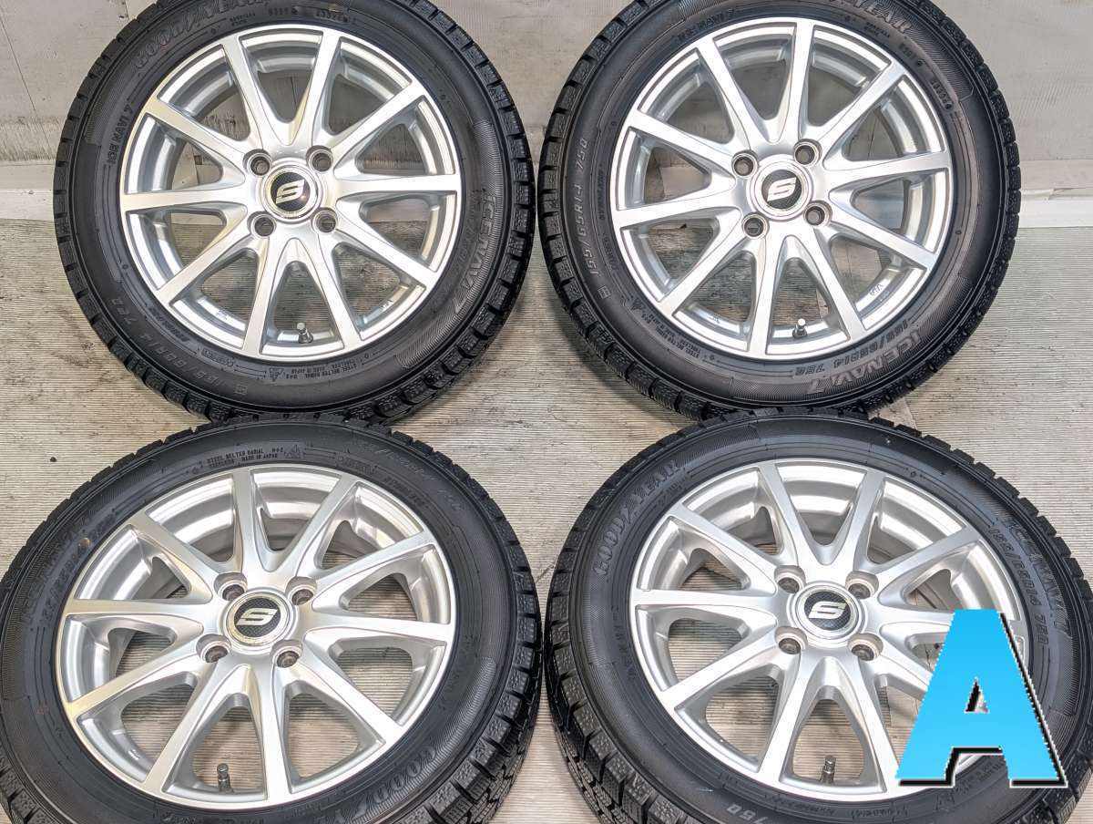 155/65R14 グッドイヤー アイスナビ 7 　 S 14x4.5 44 100-4穴 中古タイヤ スタッドレスタイヤ ホイールセット 4本セット｜タイヤ・ホイール　カンパニー