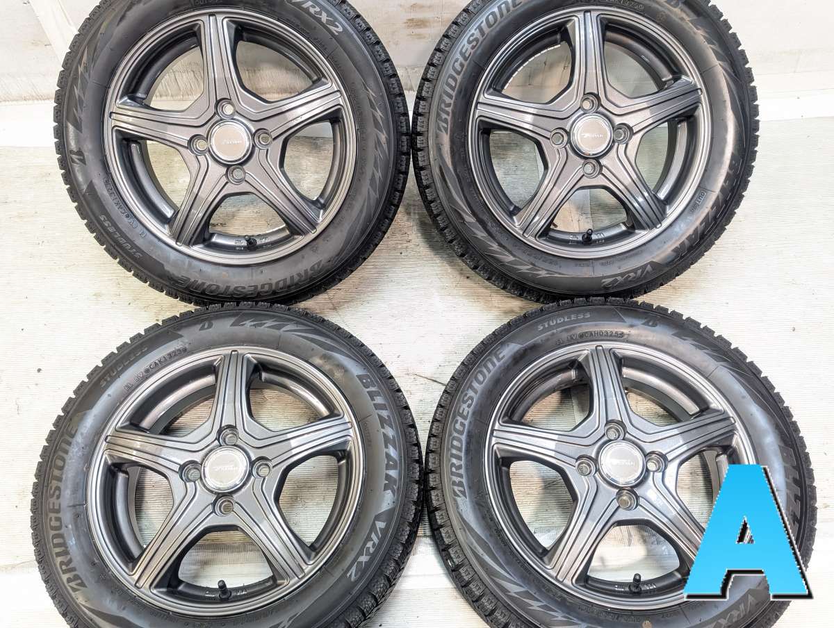 155/65R14 ブリヂストン ブリザック VRX2 　 TOPRUN 14x4.5 45 100-4穴 中古タイヤ スタッドレスタイヤ ホイールセット 4本セット｜タイヤ・ホイール　カンパニー