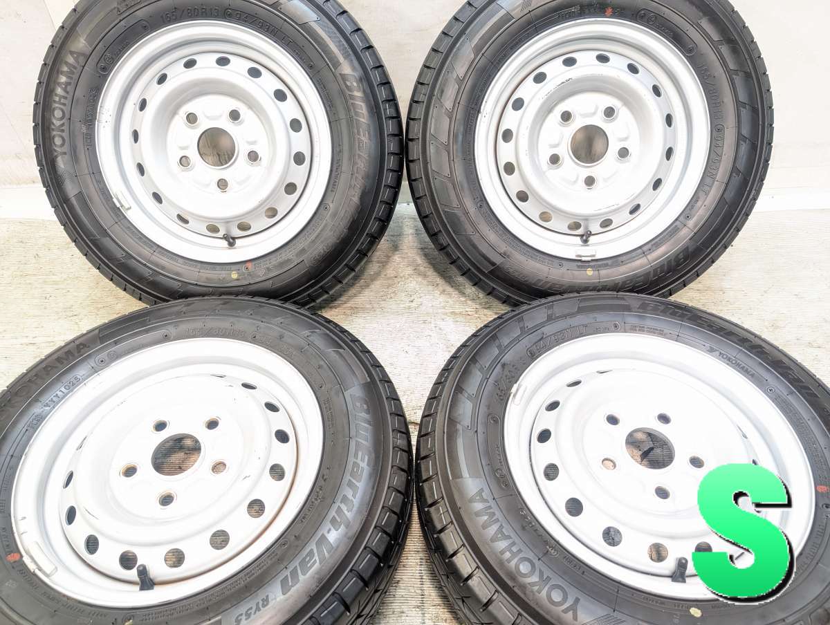 165/80R13 94/93N LT ヨコハマ ブルーアースVAN RY55 ダイハツ純正 13x5.0 114.3-5穴 中古タイヤ サマータイヤ ホイールセット 4本セット｜タイヤ・ホイール　カンパニー