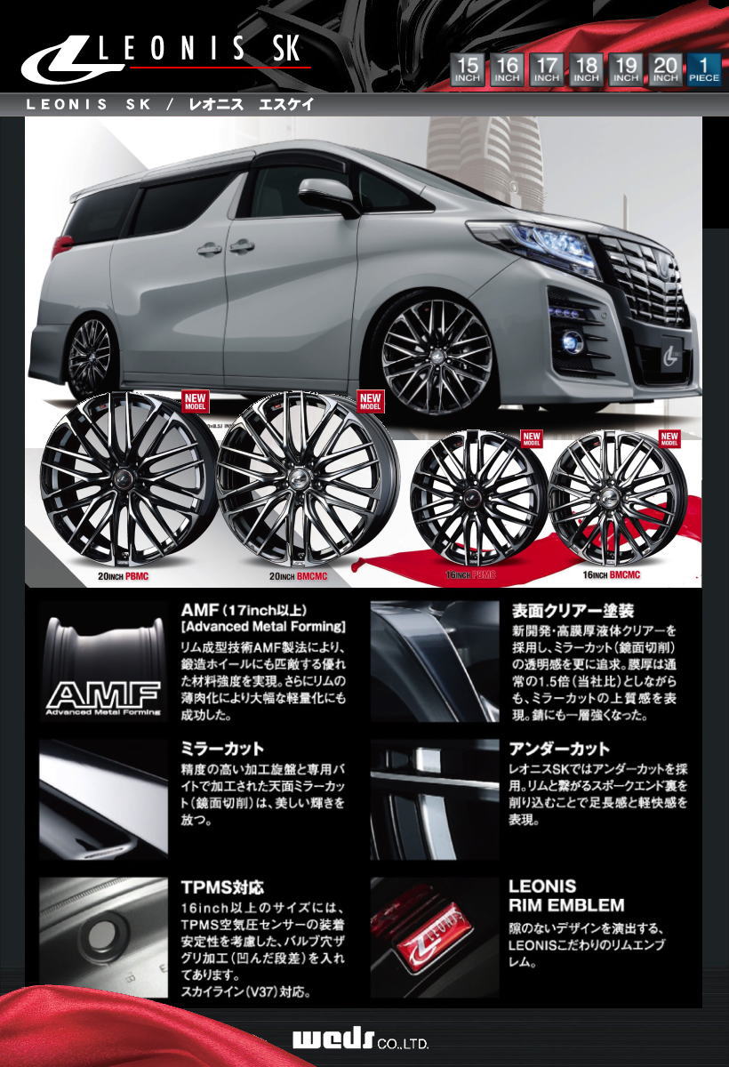 楽天市場 ウェッズ レオニス Sk 16ｘ5 0j 45 100 4穴 Pbmc パールブラック ミラーカット タイヤ ホイール カンパニー