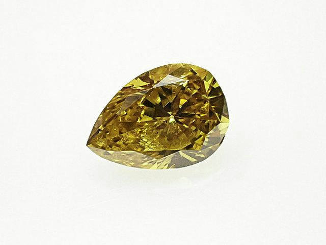 ０．１９０ct　ＦＡＮＣＹ　ＤＥＥＰ　ＢＲＯＷＮＩＳＨ　ＹＥＬＬＯＷ　Ｉ１　イエローダイヤモンド　ルース