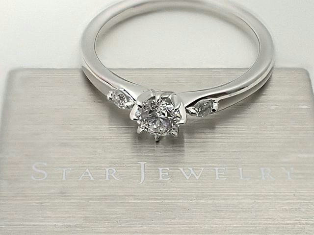 ＳＴＡＲ　ＪＥＷＥＬＲＹ　０．１８６ct　Ｅ　ＶＳ２　トリプルＥＸ　＆　０．０３ct　ＰＴ９５０製　ダイヤモンドリング｜アインインターナショナル