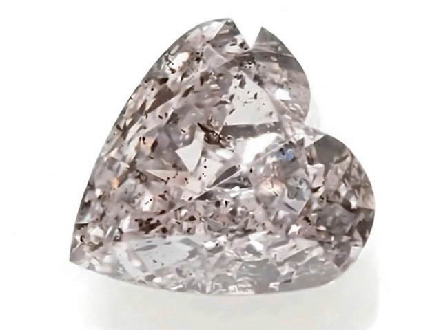 １．００１ct　ＦＡＮＣＹ　ＬＩＧＨＴ　ＢＲＯＷＮＩＳＨ　ＰＵＲＰＬＥ　ＰＩＮＫ　Ｉ１　ハート　ピンクダイヤモンド　ルース