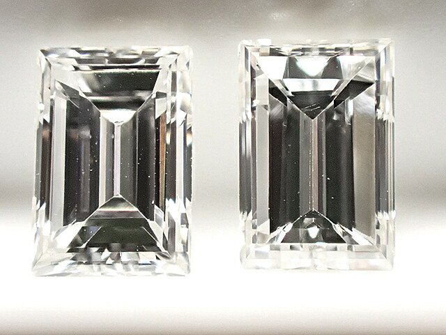 ０．２４９ct　Ｆ　ＶＳ１　＆　０．２４０ct　Ｇ　ＶＳ２　バゲットカット　ペア組　ダイヤモンドルース