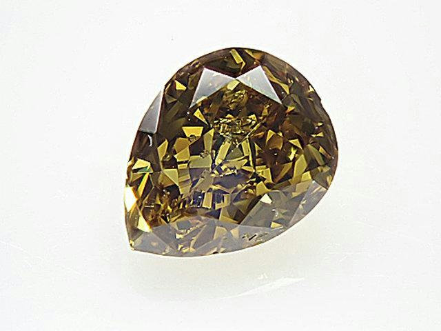 ０．３０３ct　ＦＡＮＣＹ　ＤＥＥＰ　ＢＲＯＷＮ　ＹＥＬＬＯＷ　ＳＩ１　イエローダイヤモンド　ルース