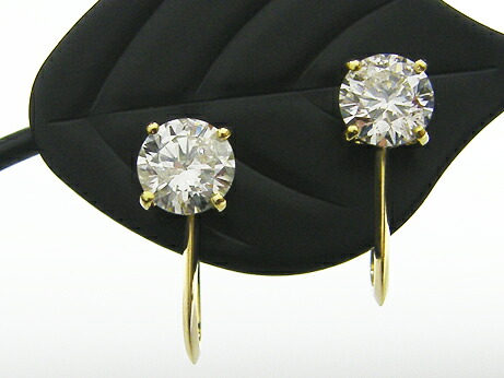 ０．５１３ct ＆ ０．５０６ct　Ｈ　ＳＩ２　ＧＯＯＤ　Ｋ１８製　ダイヤモンド イヤリング