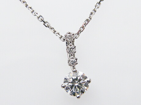 ０．３３２ct　Ｇ　ＳＩ２　ＧＯＯＤ　＆　０．０３４ct　ＰＴ製　ダイヤモンド　ペンダント
