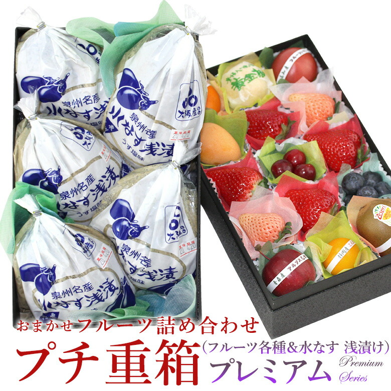 プチ重箱プレミアム KPJ-5(プチフルーツ15個 水なすの浅漬け 5個) 水ナス 茄子 糠(ぬか) 浅漬け フルーツ ギフト お中元 夏ギフト 父の日 詰め合わせ プレゼント 手土産 お誕生日 お祝い 御祝い 内祝い 出産内祝い 贈り物 お礼 御見舞 お見舞い 果物 お返し お供え