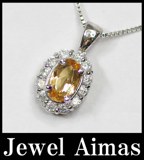 54ct钻石0.23ct项链k18wg 11月生日宝石>