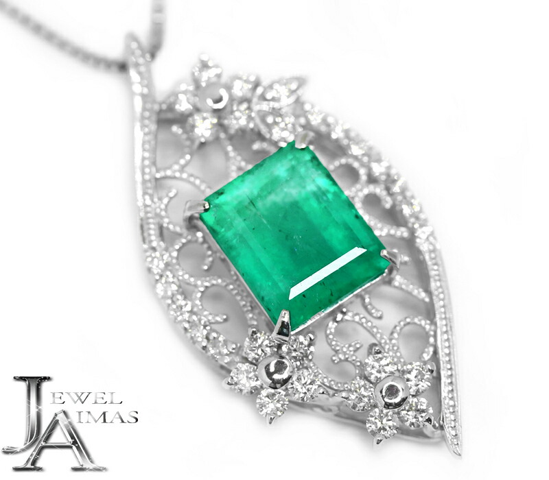 絶対一番安い 全商品ﾎﾟｲﾝﾄ5倍 エメラルド 6 04ct ダイヤモンド 1 06ct スクエアカット 花 フラワー ネックレス K18wg Pt850 ホワイトゴールド プラチナ 新品 ジュエリー Mej 公式の Www Mauxiliadoralugo Com