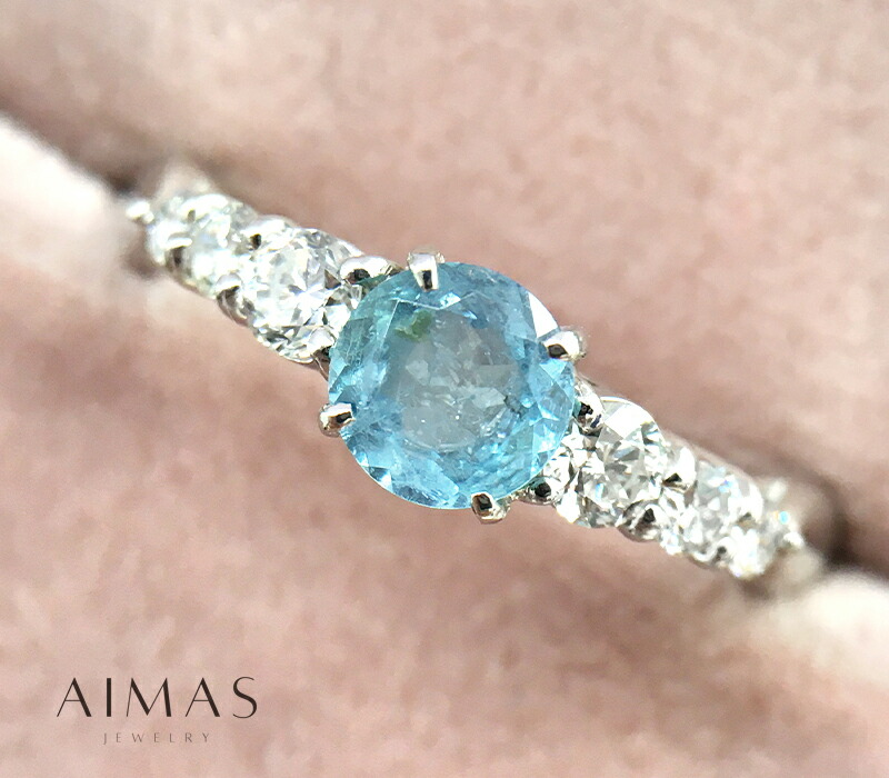 楽天市場】パライバトルマリン 0.365ct ダイヤモンド リング 12.5号 