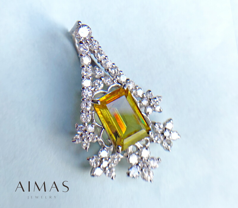 楽天市場】スフェーン 2.78ct ペンダントトップ PT950 プラチナ