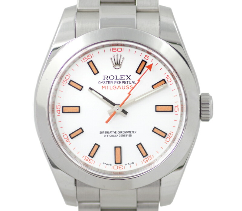 楽天市場 Rolex ロレックス ミルガウス V番 トロピカルマンゴー オレンジ ダイアル 白 ホワイト 文字盤 Ss ステンレス メンズ 自動巻き 中古 腕時計 アイマス