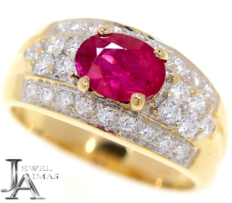 ミャンマー産 ビルマ産 ルビー 1.74ct ダイヤモンド 0.84ct ルビー ...