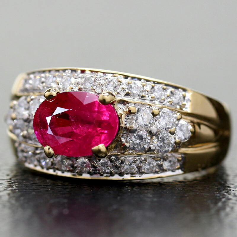 ミャンマー産 ビルマ産 ルビー 1.74ct ダイヤモンド 0.84ct ルビー ...