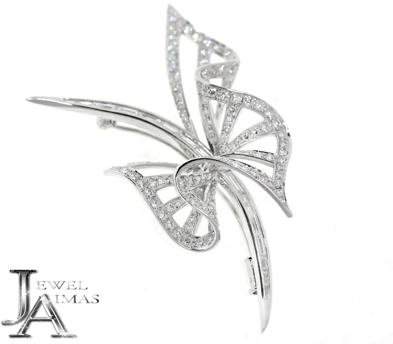 K18WGホワイトゴールド　フラワー天然ダイヤモンド2ctブローチ ルビー 2.13ct ブローチ⁄ペンダントトップ 2WAY K18WG ホワイト