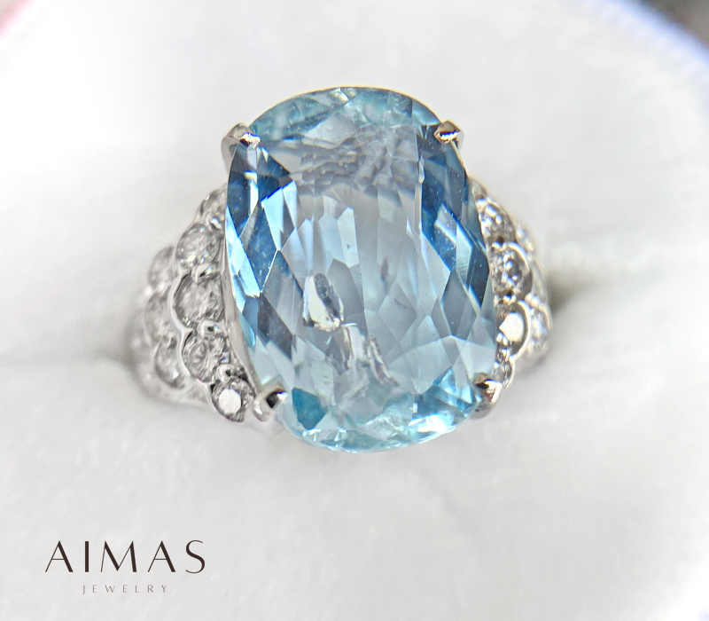 楽天市場】アクアマリン アクワマリン 5.51ct ダイヤモンド 0.5ct