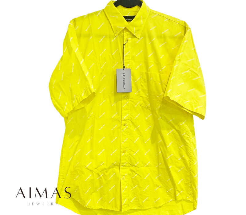 【BALENCIAGA】バレンシアガ 総柄 ロゴ シャツ ワイシャツ 37 サイズ イエロー 黄色 メンズ【中古】【送料無料】【アパレル】RGM.N 21,525円