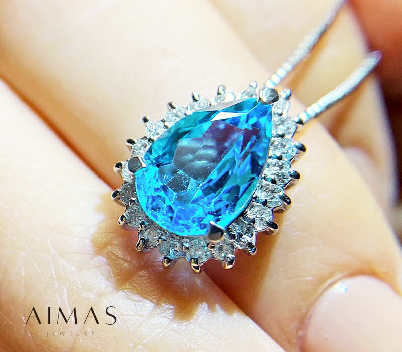 ヴィンテージ　ブルートパーズ　ダイヤモンド　プラチナリング スイスブルートパーズ 13ct ダイヤモンド プラチナ リング（指輪