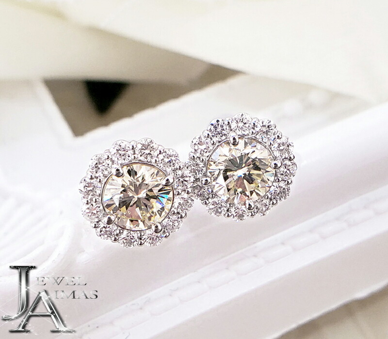 楽天市場】Pt900【0.40ctUP】イエロー ダイヤモンド 一粒 ピアス【Very