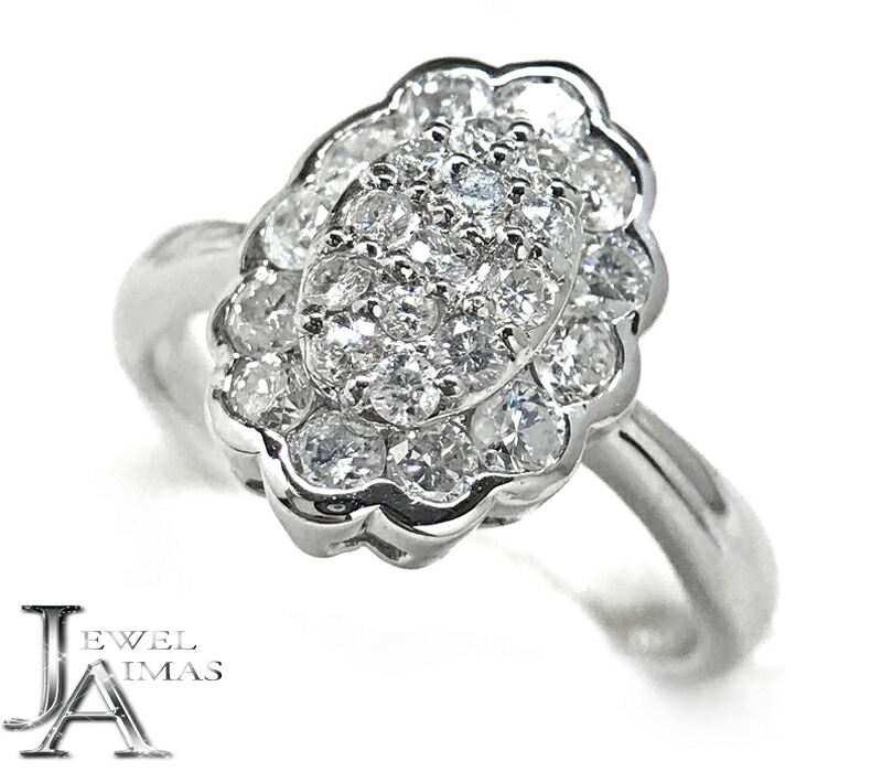 Sale ダイヤモンド 1ct フラワー 花 リング 16号 Pt900 プラチナ 中古 ジュエリー Rzy N Kabpamekasan Jdih Jatimprov Go Id