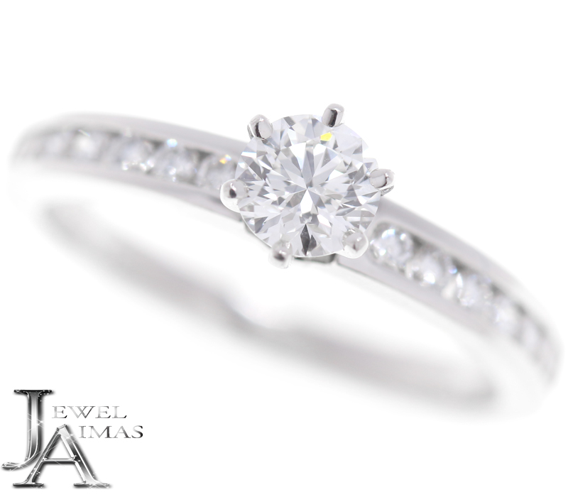 【楽天市場】【Tiffany&Co.】 ティファニー PT950 ソリテール ダイヤモンド 0.37ct リング 婚約指輪 エンゲージリング