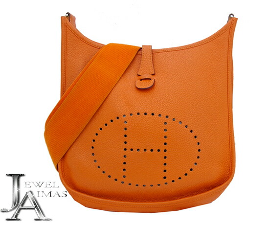 Take Hermes Evelyn 3 Troyes Slant Shoulder Bag Orange Avian Yong Clement S