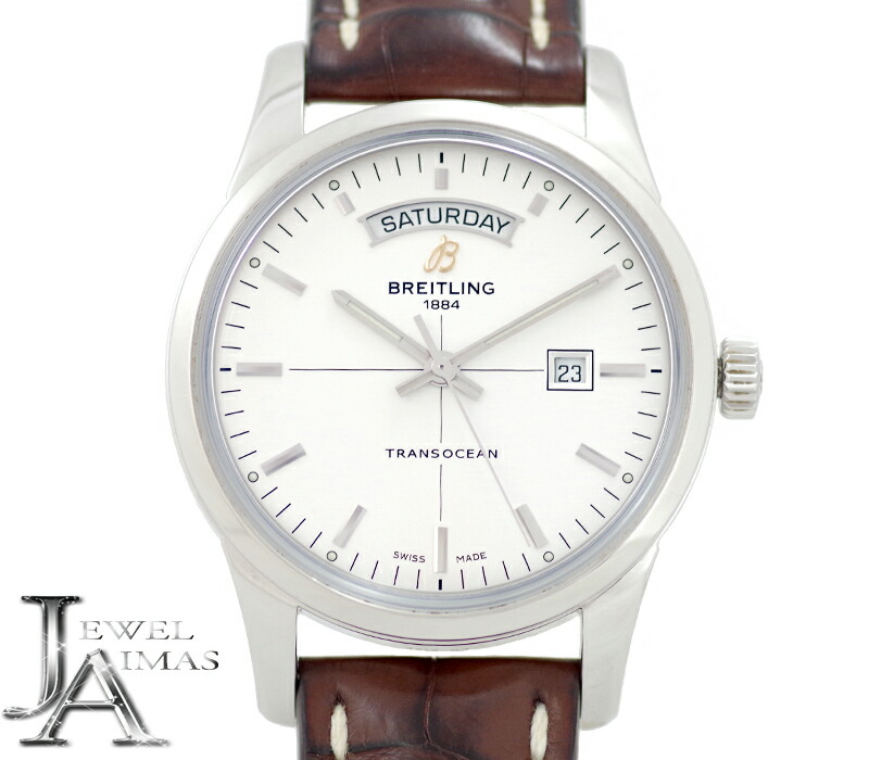 【BREITLING】ブライト輪っか トランス状態大海原 A45310 しろがね色 文字記号盤 SS ステンレス鋼 メンズ 自動小銃一巻き【中古】【貨物輸送無料】【ウオッチ】