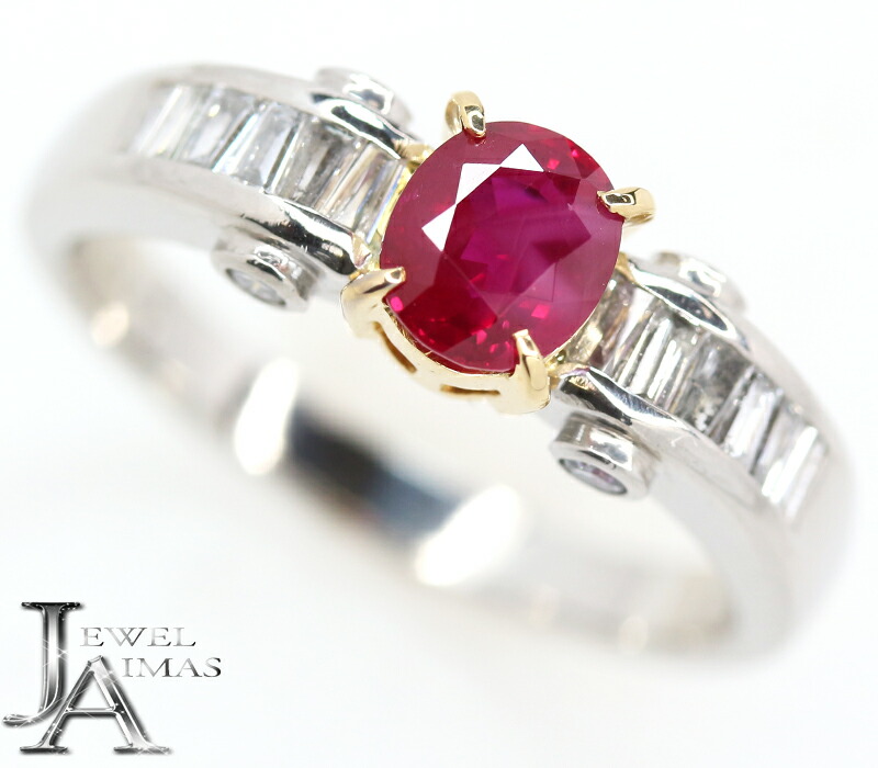 美品ルビー0.51ct★pt900　ダイヤモンド0.08ctリング売切 美品ルビー0.51ct☆pt900 ダイヤモンド0.08ctリング売切 - メルカリ