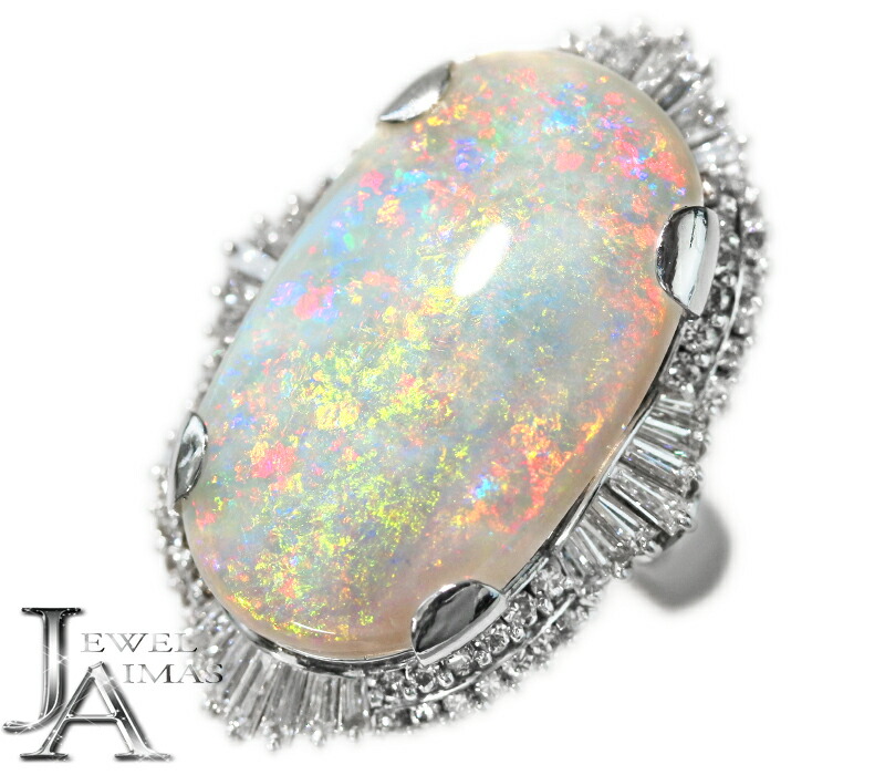 待望 指輪 リング 新春sale10 ｵﾌ オパール 9 5ct ダイヤモンド 1 97ct リング 13号 Pt900 プラチナ 遊色効果 中古 ジュエリー Rzb I Dgb Gov Bf