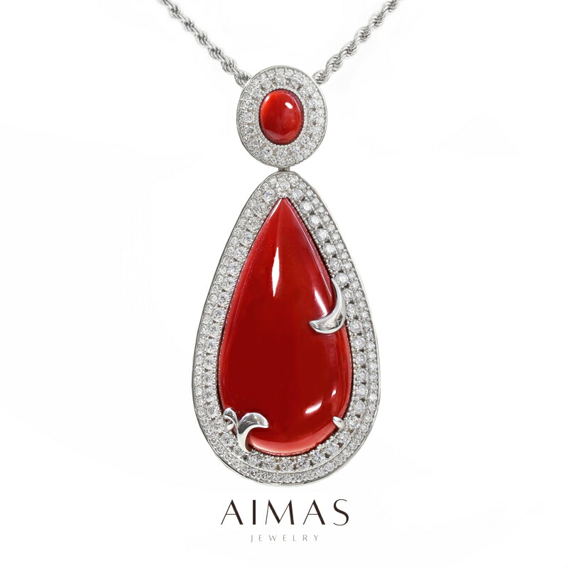 楽天市場】赤珊瑚 21.34ct ペンダントトップ PT950 プラチナ