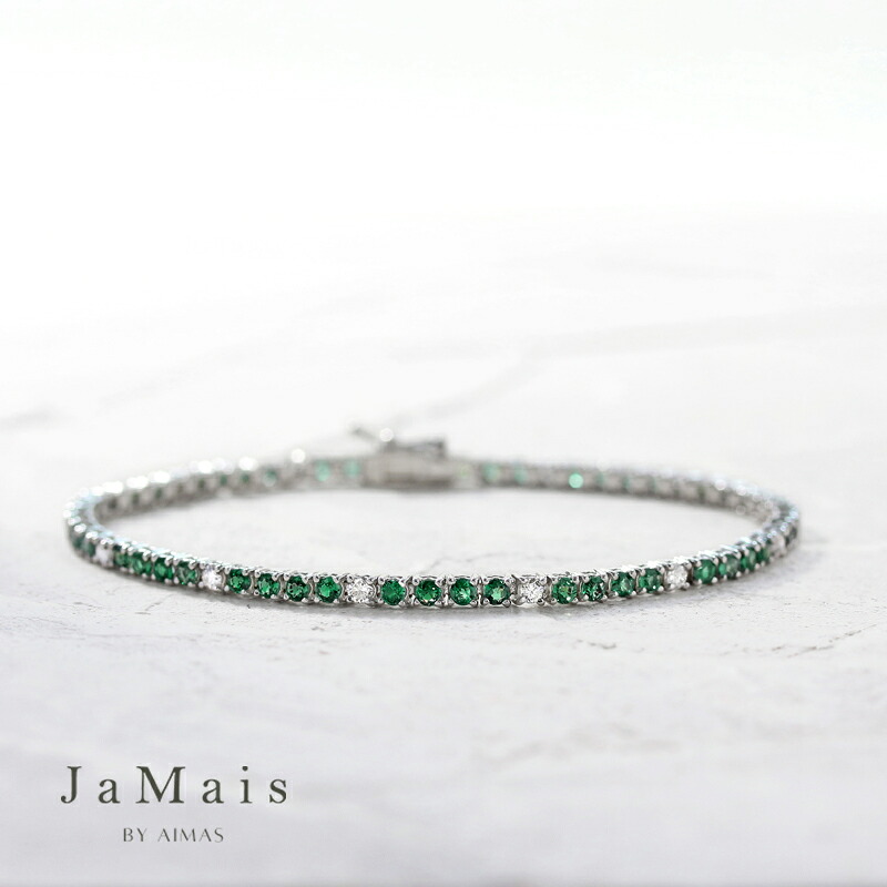 【JaMais】 アレキサンドライト 約2.76ct テニスブレスレット PT900/850 プラチナ ダイヤモンド アレキサンドライトブレスレット 2.7mm幅 ユニセックス 男女兼用 メンズブレスレット 細身 華奢 6月誕生石 ジャメジュエリー 希少石 レアストーン【Original Jewelry】