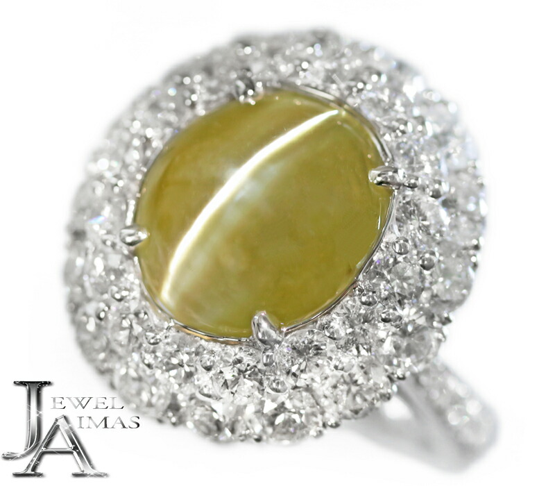 楽天市場】クリソベリルキャッツアイ 4.3ct リング 14号 PT900