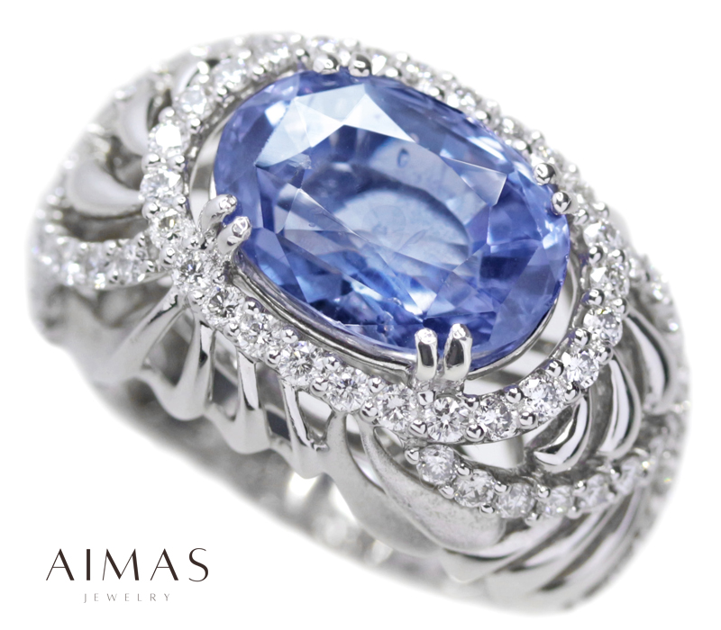 楽天市場】非加熱ブルーサファイア 6.48ct リング 16号 PT850 (Pm