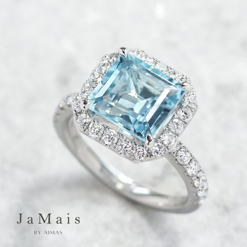 超特価 本物 Pt900 アクアマリン ダイヤモンド リング サンタマリアアクアマリン ダイヤモンドリング AQ 1.16ct D 0.41
