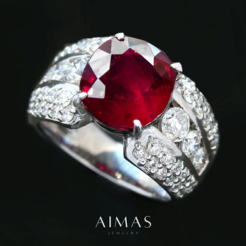 楽天市場】最高級大粒ルビー 3.37ct リング 12号 PT900 プラチナ