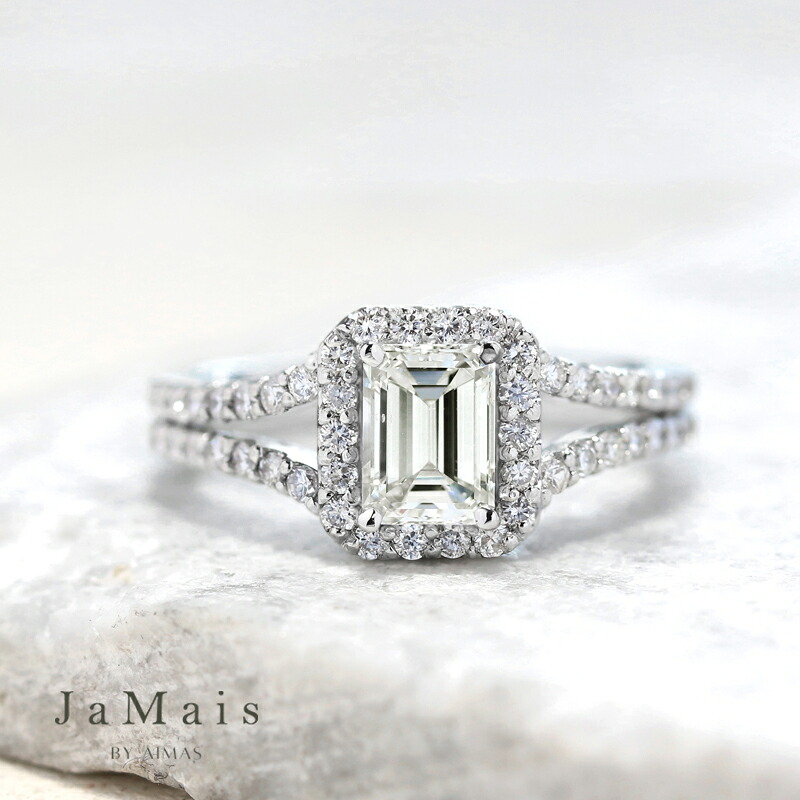 【JaMais】Etincelle -エタンセル - ダイヤモンド 0.91ct(VS-2) リング 12号 PT900 プラチナ 指輪 ダイヤ取り巻き ヘイロー ダイヤリング スクエア 四角 レクタングル 4月誕生石 ジャメジュエリー <ソーティング> 金剛石【Original Jewelry】RBE.I|アイマス