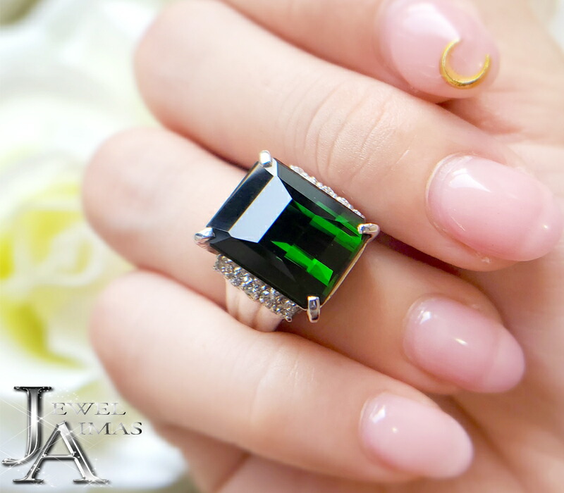 楽天市場】【ｾｰﾙ】グリーントルマリン 6.05ct リング 7号 PT850  