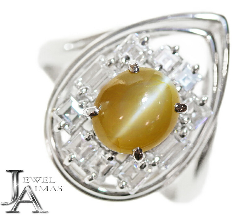 希少 黒入荷 指輪 リング 新春sale ｵﾌ クリソベリルキャッツアイ 2 23ct ダイヤモンド 0 91ct カボションカット バケットカット リング 10 5号 Pt900 プラチナ 中古 ジュエリー Meb Www Dgb Gov Bf