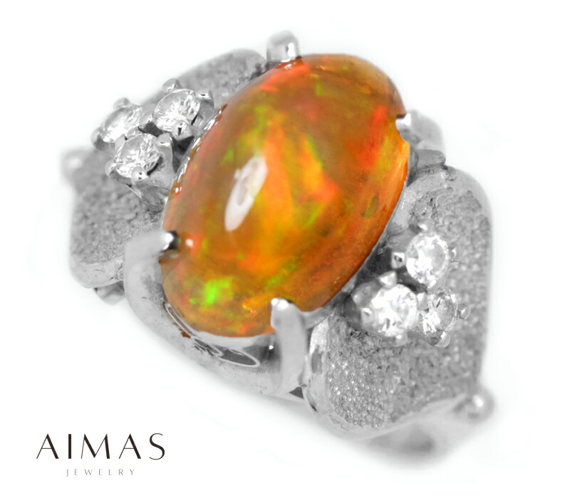 楽天市場】メキシコオパール 4.27ct リング PT900/YG プラチナ