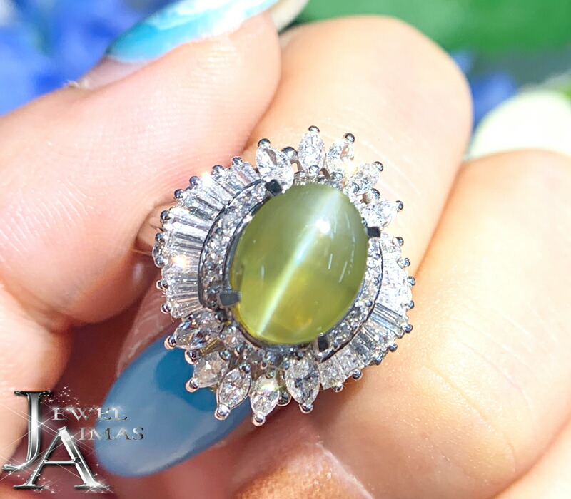楽天市場】クリソベリルキャッツアイ 3.5ct ダイヤモンド リング 楽天市場】クリソベリルキャッツアイ 3.5ct ダイヤモンド リング