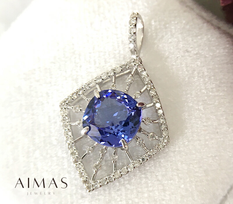 ポイント10倍 楽天市場 全商品ﾎﾟｲﾝﾄ5倍 タンザナイト 2 8ct ダイヤモンド 0 36ct クッションカット スクエア 菱形 花火 放射状 透かし装飾 ペンダントトップ K18wg ホワイトゴールド 新品 ジュエリー Rmy E ジュエル アイマス 超歓迎 Moodle Sl