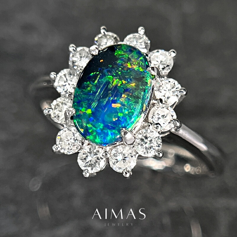 楽天市場】ブラックオパール 2.85ct リング 10.5号 PT900