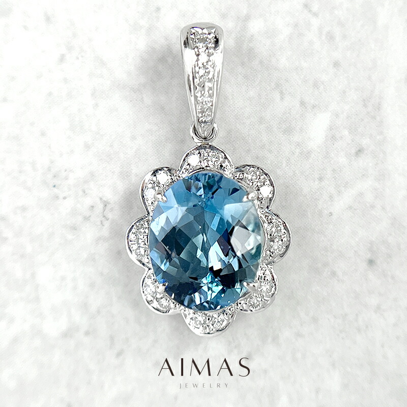 楽天市場】アクアマリン 6.86ct ペンダントトップ PT900
