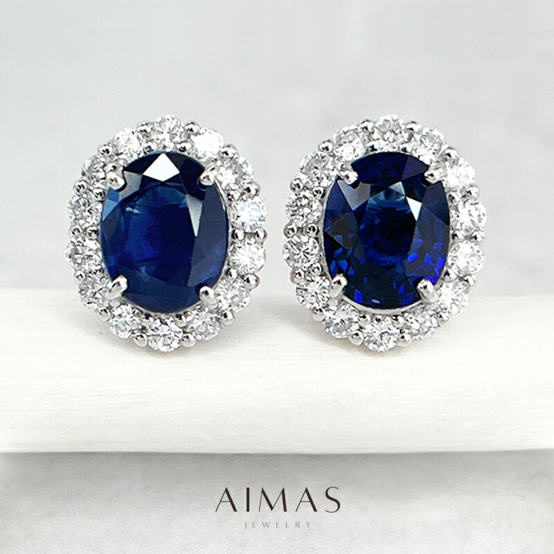 楽天市場】ブルーサファイア 4.43ct/4.67ct ピアス PT900プラチナ