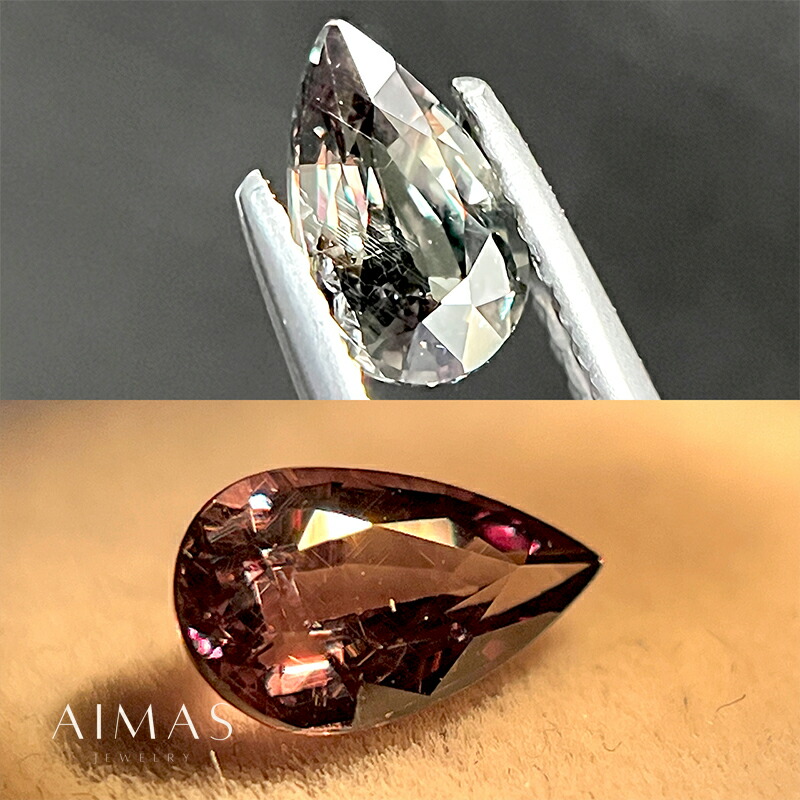 【カラーチェンジ】ガーネット ベキリー産 0.64ct ルース ◆ カラーチェンジガーネットルース ペアシェイプ ティアドロップ しずく 1月誕生石 裸石 希少石 レアストーン 【ルース 送料無料】RLZ.E/BS 【製品へのオーダー加工承ります】｜アイマス