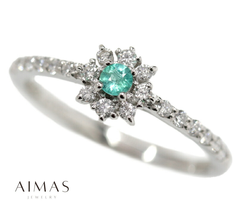 楽天市場】パライバトルマリン 0.365ct ダイヤモンド リング 12.5号